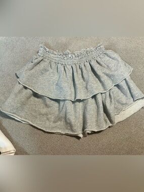 aerie Light Heather Gray Terry Skirt